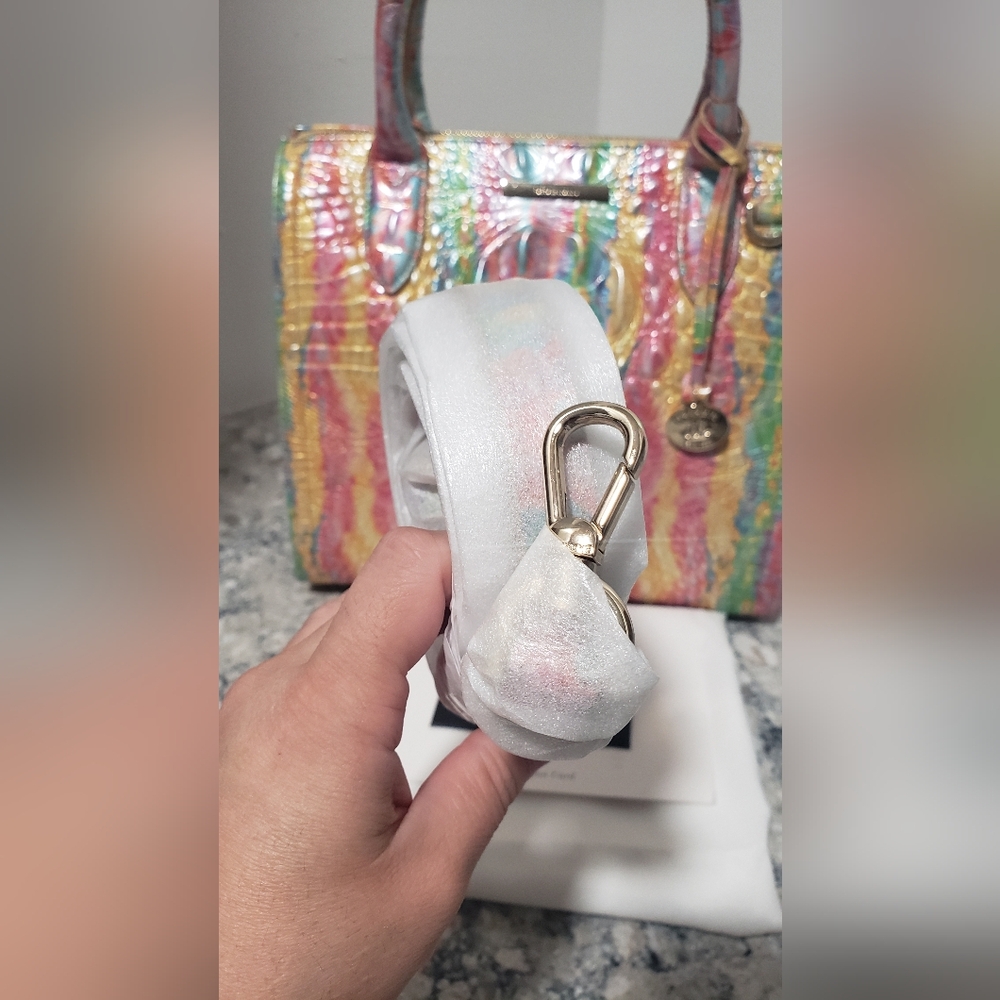 🍭Brahmin Small Caroline Satchel Saltwater Taffy Melbourne - Picture 10 of 16